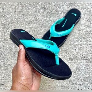 WMNS NIKE ULTRAS COMFORTS THONGS THNG 3 III TEAL PURPLE GRAPE BLACK FOOTBED FLIP